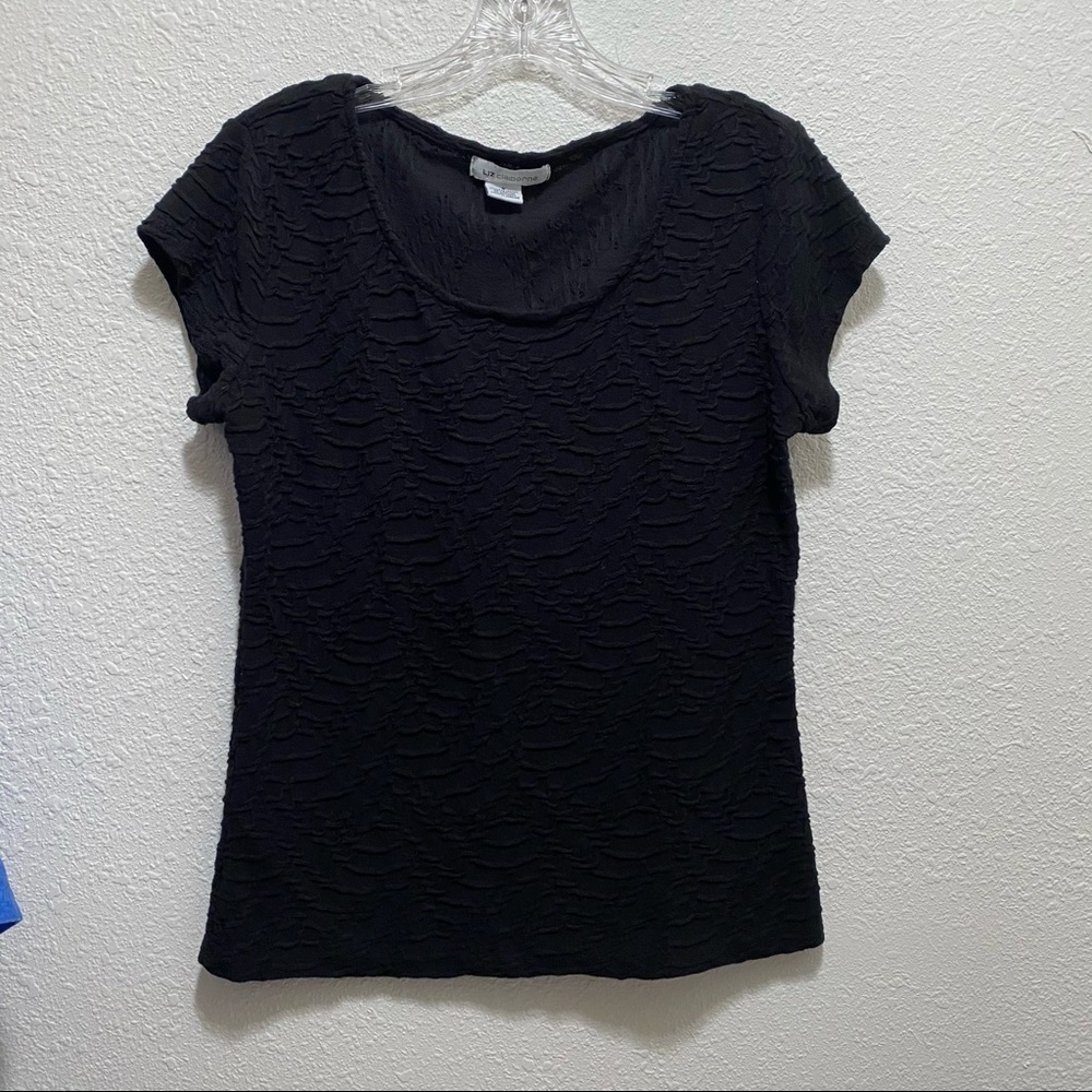 Liz Claiborne Short Sleeve Top Black